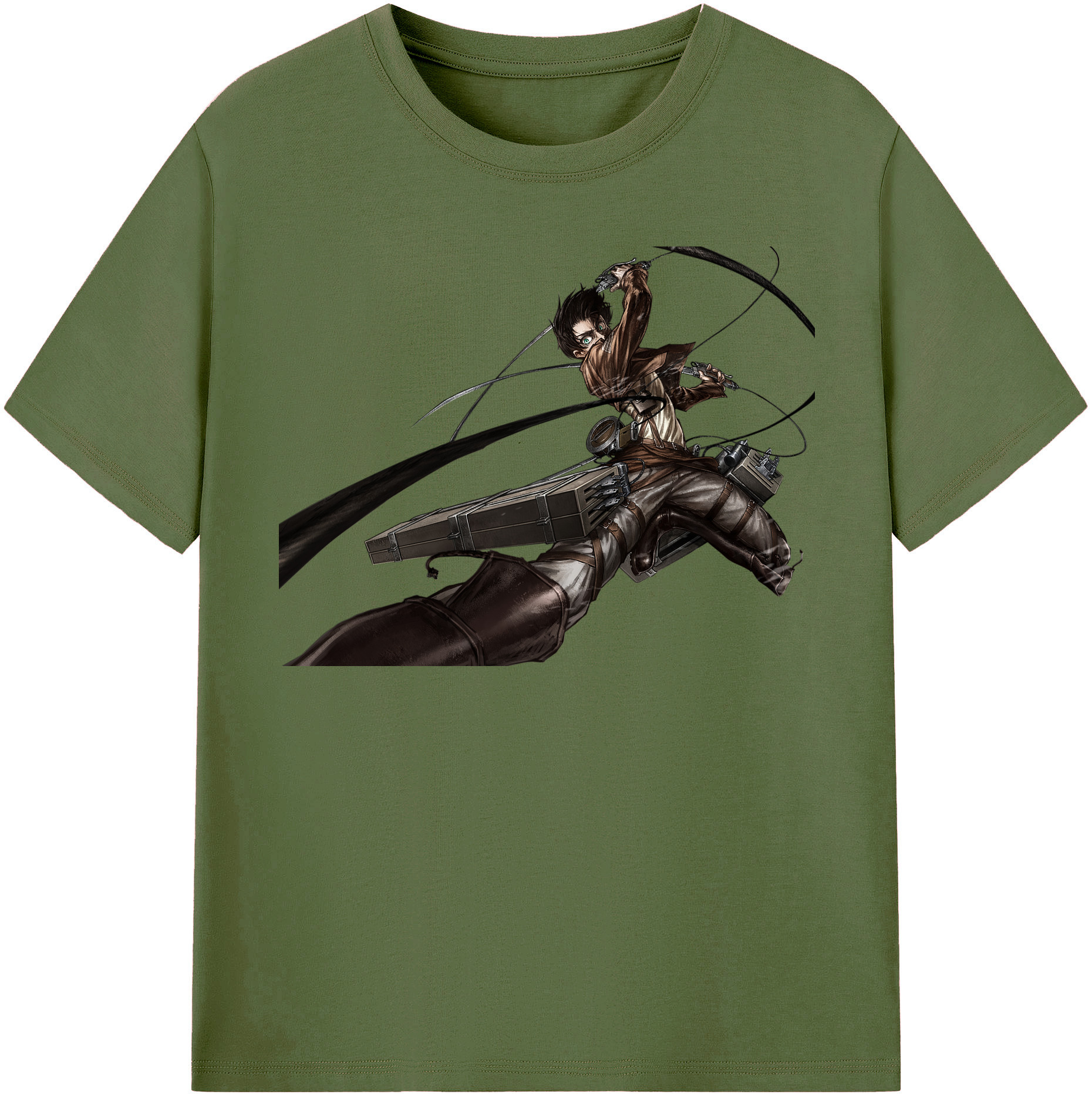 （画像用） 進撃の巨人 エレン･イェーガー Attack on Titan Eren Jäger 綿100％半袖Tシャツ（フロントプリント）